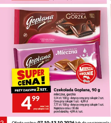 Czekolada Goplana mleczna promocja w Twój Market