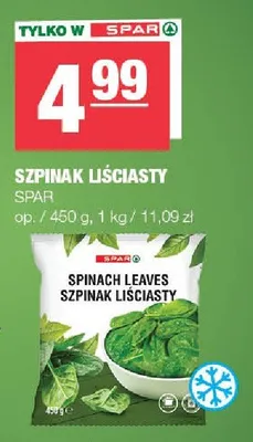 Szpinak liściasty SPAR promocja w SPAR