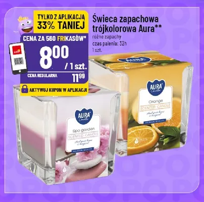 Świeca zapachowa trójkolorowa Aura promocja w POLOmarket