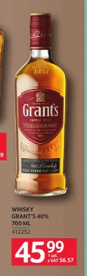 Whisky Grant's 40% promocja w Selgros