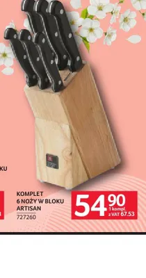 Komplet 6 noży w bloku Artisan promocja w Selgros