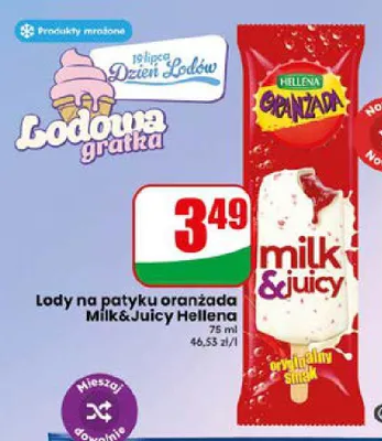 Lody na patyku oranżada Hellena Milk&Juicy promocja w Dino