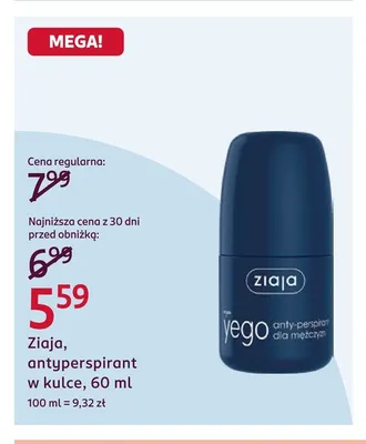 Antyperspirant w kulce Ziaja promocja w Rossmann