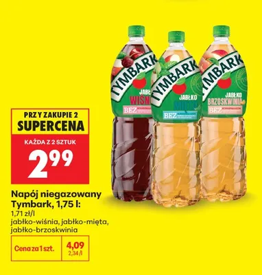 Napój niegazowany Tymbark jabłko-wiśnia promocja w Biedronka