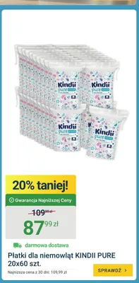 Płatki dla niemowląt Kindii Pure 20-pak 60szt. promocja w ERLI