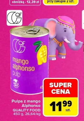 Pulpa z mango Alphonso Quality Food promocja w Carrefour