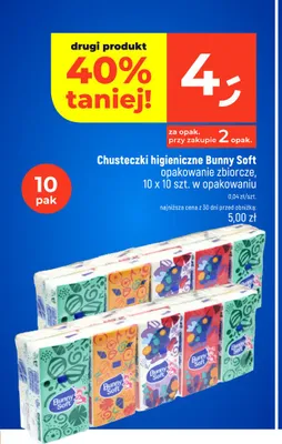 Chusteczki higieniczne Bunny Soft promocja w Dealz