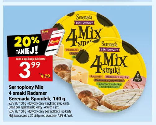 Ser topiony Mix 4 smaki Radamer Serenada promocja w Twój Market