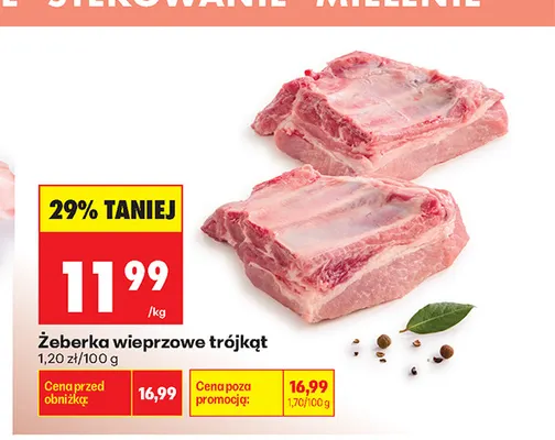 Żeberka wieprzowe trójkąt promocja w Biedronka