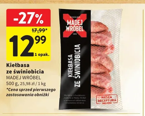 Kiełbasa ze świniobicia Madej Wróbel promocja w Intermarche