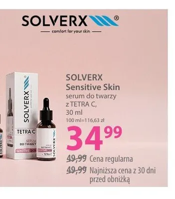 Serum do twarzy z TETRA C SOLVERX Sensitive Skin promocja w Hebe