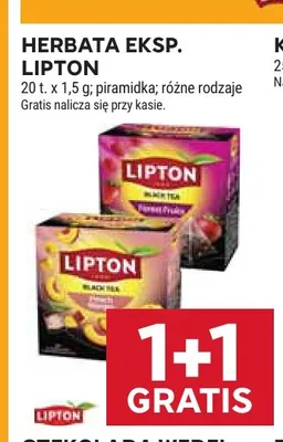 Herbata ekspresowa Lipton Black Tea Peach promocja w Stokrotka