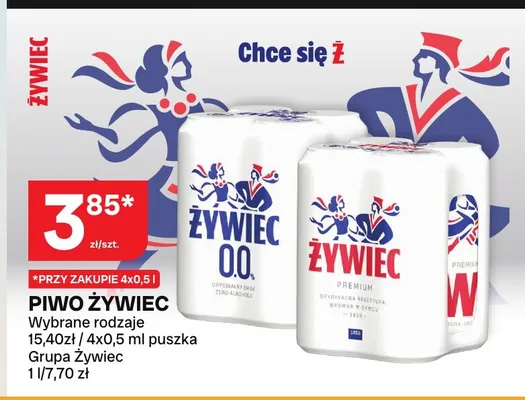 Piwo bezalkoholowe Żywiec 4-pak promocja w Chorten