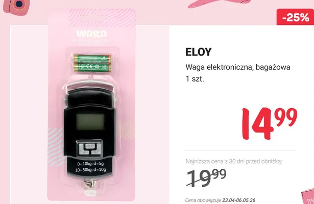 Waga elektroniczna bagażowa promocja w Rossmann