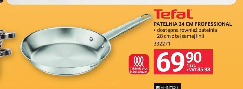 Patelnia Tefal Professional 24 cm promocja w Selgros