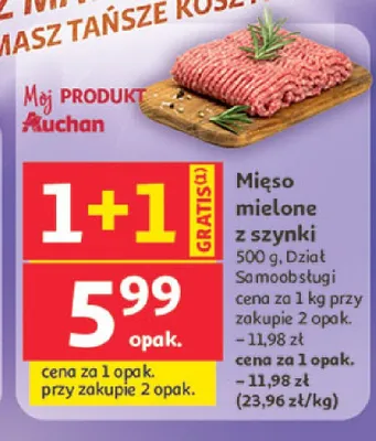 Mięso mielone z szynki Dział Samoobsługi promocja w Auchan