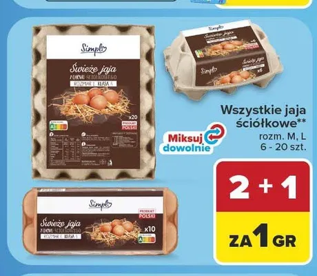 Jaja ściółkowe Simpl promocja w Carrefour