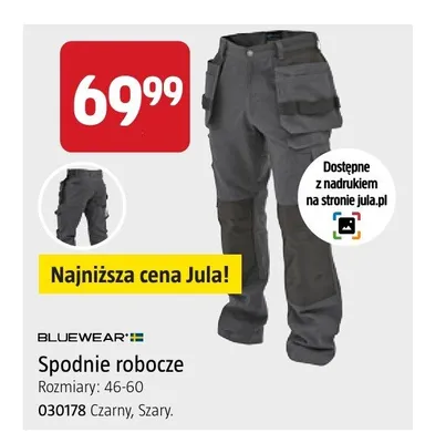 Spodnie robocze Bluewear promocja w Jula