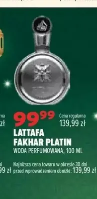 Woda perfumowana Lattafa Fakhar Platin promocja w Drogerie Natura
