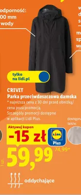 Parka przeciwdeszczowa damska Crivit promocja w Lidl