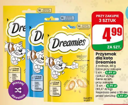 Przysmak dla kota Dreamies promocja w Dino