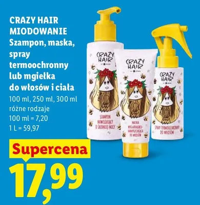 Spray termoochronny do włosów Crazy Hair Miodowanie promocja w Lidl