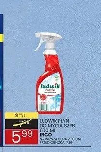Płyn do mycia szyb Ludwik z octem 600ml promocja w Wafelek