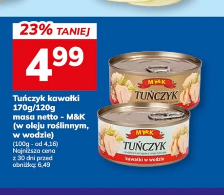 Tuńczyk kawałki w oleju roślinnym M&K promocja w Hitpol
