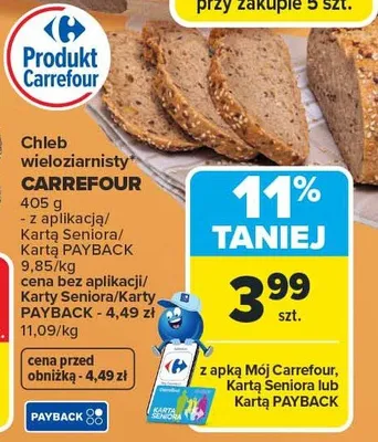 Chleb wieloziarnisty promocja w Carrefour