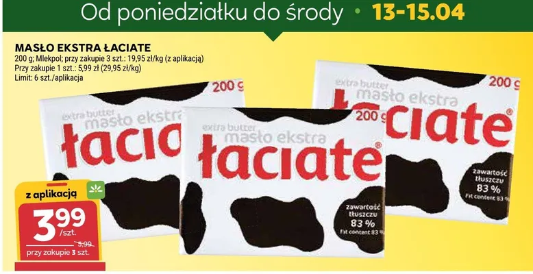 Masło ekstra łaciate Łaciate promocja w Stokrotka
