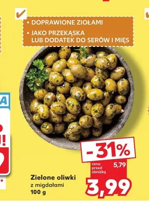 Zielone oliwki z migdałami promocja w Kaufland