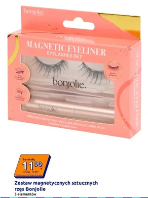 Zestaw magnetycznych sztucznych rzęs Bonjolie Magnetic Eyeliner Eyelashes Set 5 elementów promocja w Action