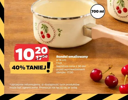 Rondel emaliowany ø 14 cm 700 ml Netto promocja w Netto
