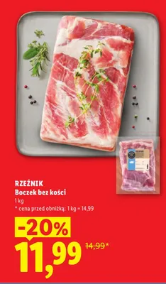 Boczek bez kości Rzeźnik promocja w Lidl