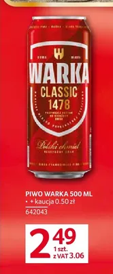 Piwo Warka promocja w Selgros