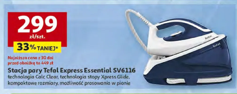 Stacja pary Tefal Express Essential SV6116 promocja w Auchan