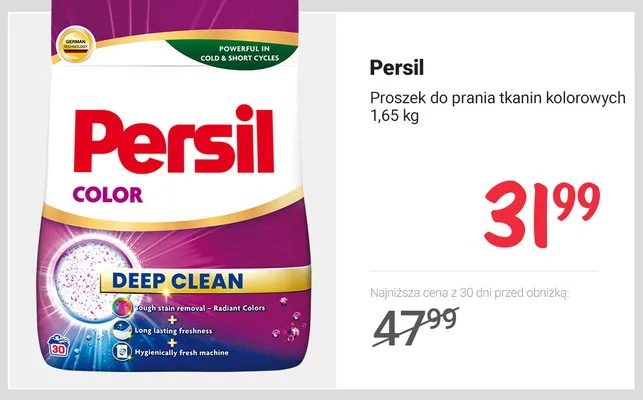 Proszek do prania tkanin kolorowych Persil promocja w Rossmann