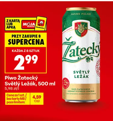 Piwo Žatecký Světlý Ležák promocja w Biedronka