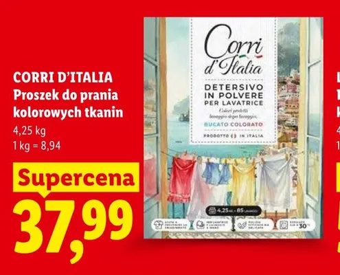 Proszek do prania kolorowych tkanin CORRI D'ITALIA promocja w Lidl