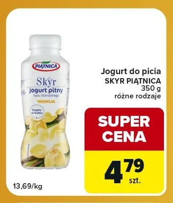 Jogurt do picia Skyr Piątnica promocja w Carrefour Express