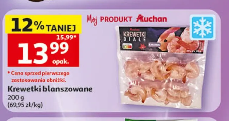 Krewetki blanszowane białe Auchan promocja w Auchan