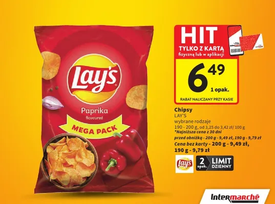 Chipsy papryka promocja w Intermarche