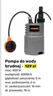 Pompa do wody brudnej promocja w Bricomarche