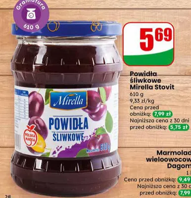 Powidła śliwkowe promocja w Dino