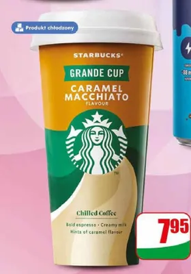 Napój mleczno-kawowy Caramel Macchiato Starbucks promocja w Dino
