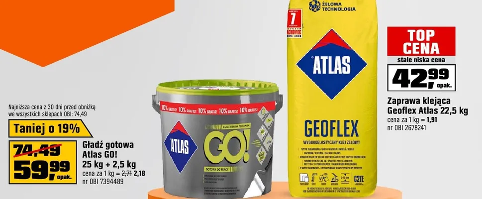 Zaprawa klejąca Geoflex Atlas promocja w OBI