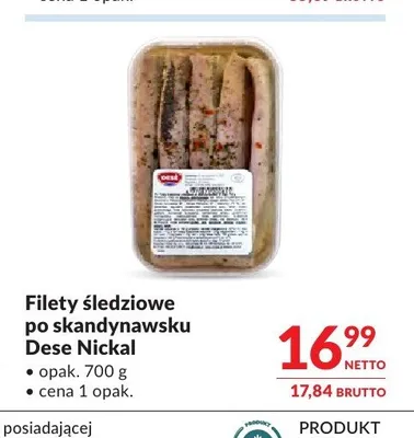 Filety śledziowe po skandynawsku Dese Nickal promocja w Makro