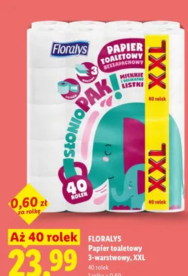 Papier toaletowy Floralys 3-warstwowy XXL promocja w Lidl
