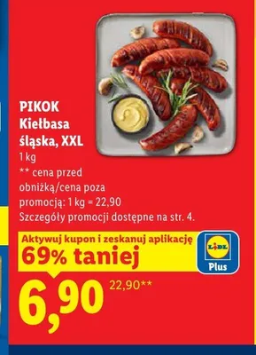 Kiełbasa śląska XXL promocja w Lidl