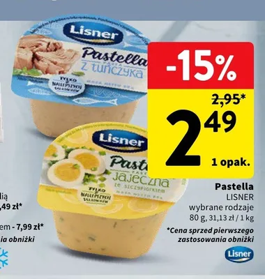 Pasta Lisner Pastella jajeczna promocja w Intermarche